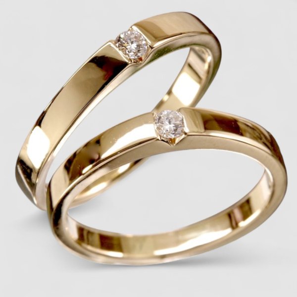 画像1: 24金（純金）の指輪の材料でK18リング2本制作 (1)