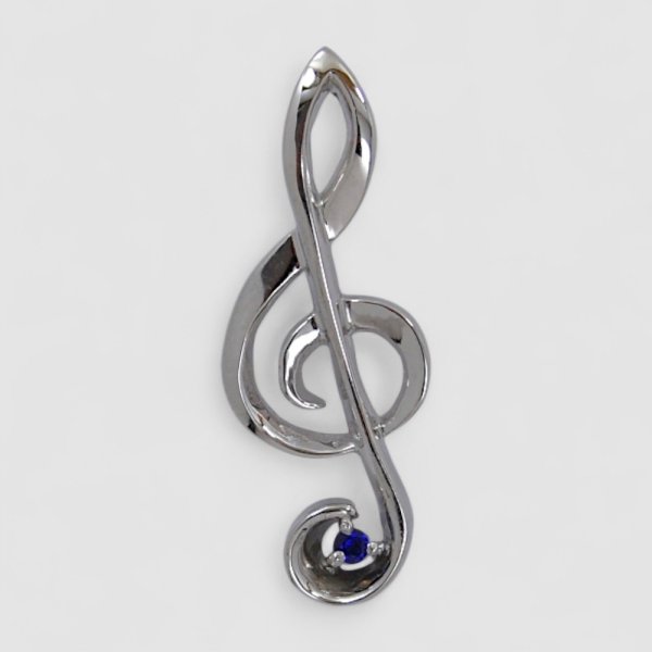 画像1: 【オーダー制作例】 Pt900ト音記号　ペアタイニーピン (1)