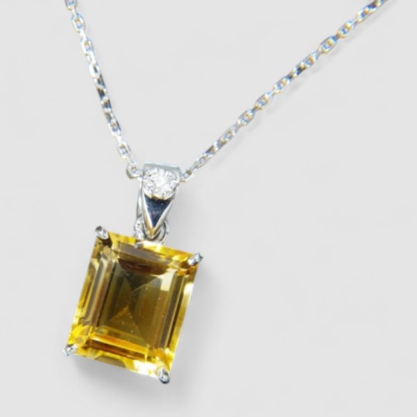 画像2: 14金シトリントパーズリングを18金ホワイトゴールドでペンダントに制作例 (2)