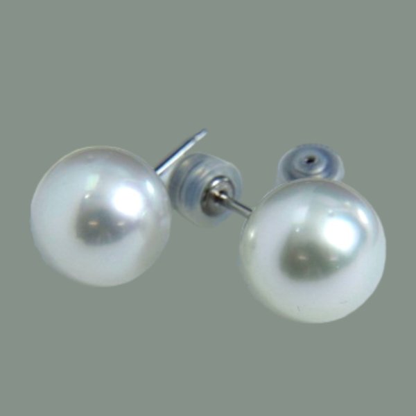 画像1: 【オーダー例】大きめパールでピアス制作|Pt900パールピアス (1)