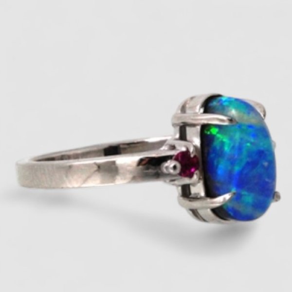 画像3: K18WGボルダーオパールリングのオーダー制作 (3)