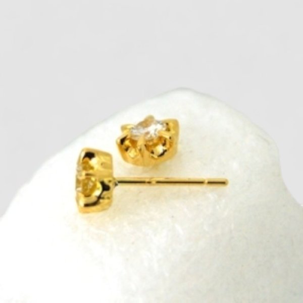 画像2: 18金ダイヤイヤリングをピアスにリフォーム (2)