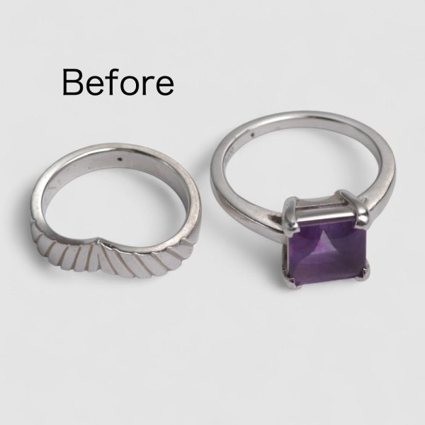 画像2: 【オーダー例】スクエアカットアメジストのハニカム透かしリング (2)