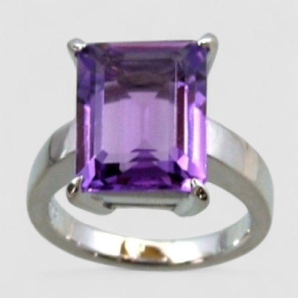 画像1: 【オーダー例】アメシスト×シルバー平打リング (1)