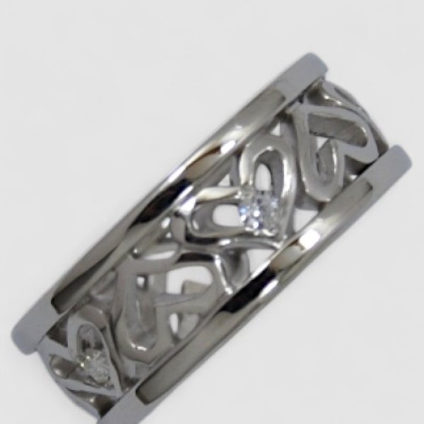 画像3: 【オーダー例】SV925×メレダイヤ／ハート透かしリング (3)