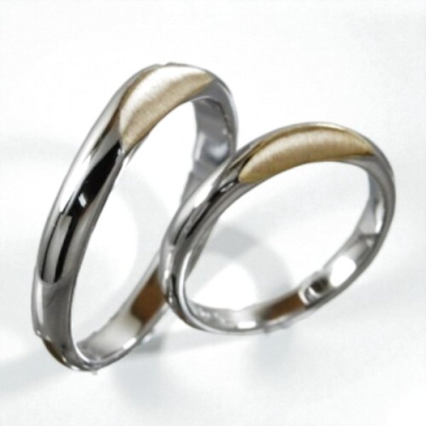 画像3: 【オーダー】Pt900/K18オリジナルデザインマリッジリング（ハーフムーン） (3)