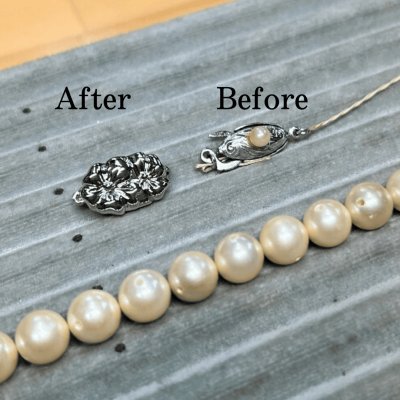 画像1: 【修理例】パールネックレスの糸替えと金具交換
