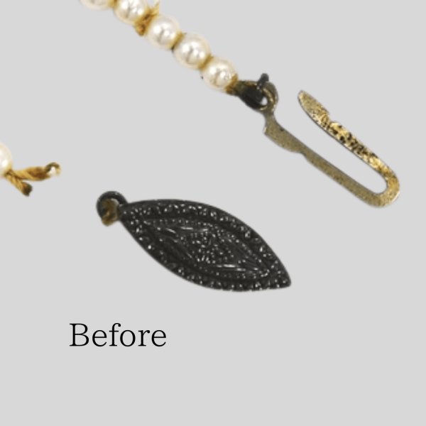 画像2: 【修理例】パールネックレスの糸替えと金具交換 (2)