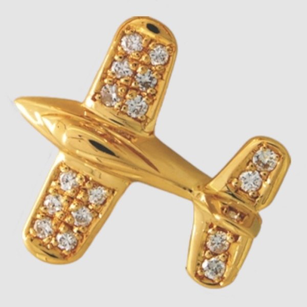 画像2: 【オーダー例】　K18ダイヤ入りオリジナル飛行機モチーフタイニーピン (2)