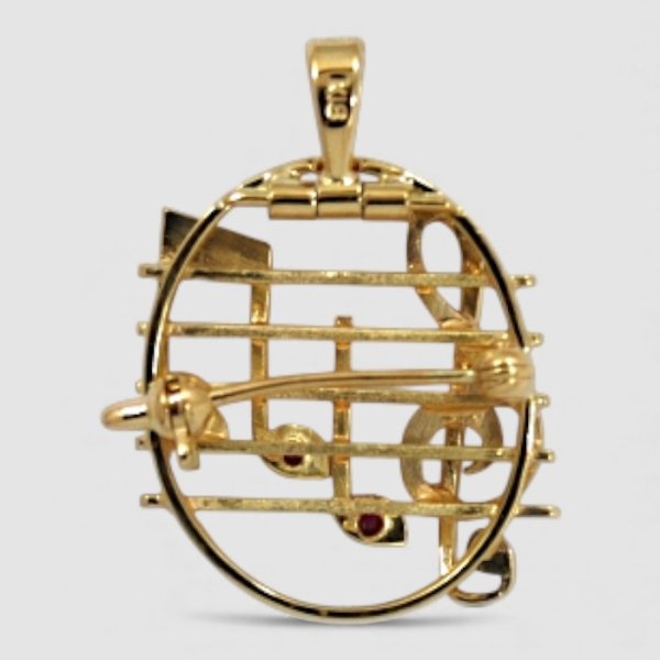 画像3: 【オーダー例】ルビーが輝く音符の2WAYペンダント兼ブローチ (3)