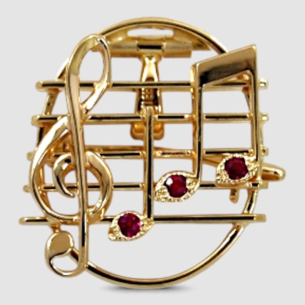 画像2: 【オーダー例】ルビーが輝く音符の2WAYペンダント兼ブローチ (2)