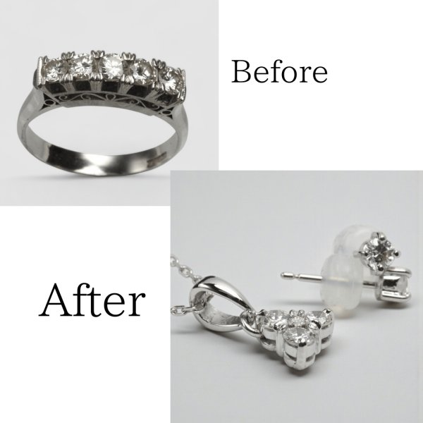 画像1: 【リフォーム例】一文字リングをペンダント＆ピアスセットへ (1)