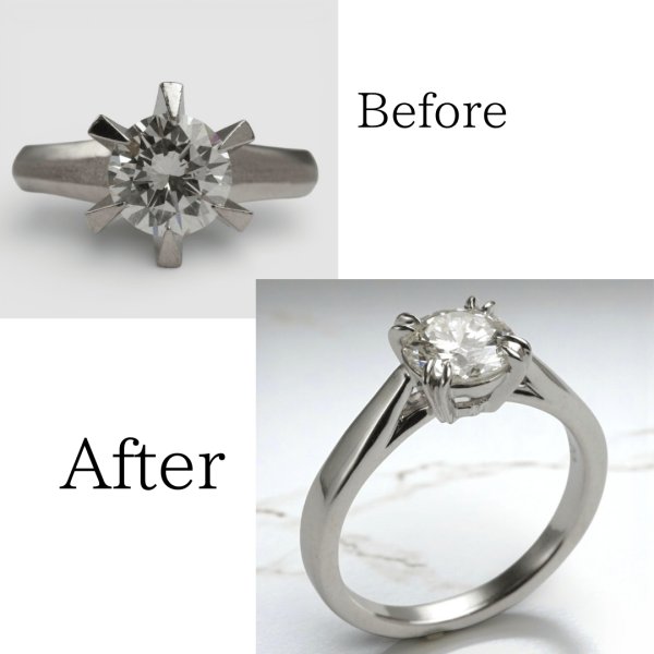 画像1: 【リフォーム例】高さのあるダイヤリングを低く使いやすいデザインへ (1)