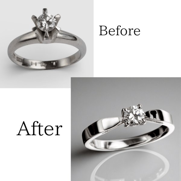 画像1: 【リフォーム例】立爪リングを世代を超えて愛されるシンプルリングへ (1)