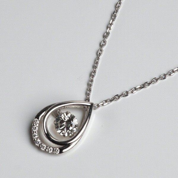 画像1: 【ソーティング付】Pt ダイヤモンドペンダントネックレス (1)