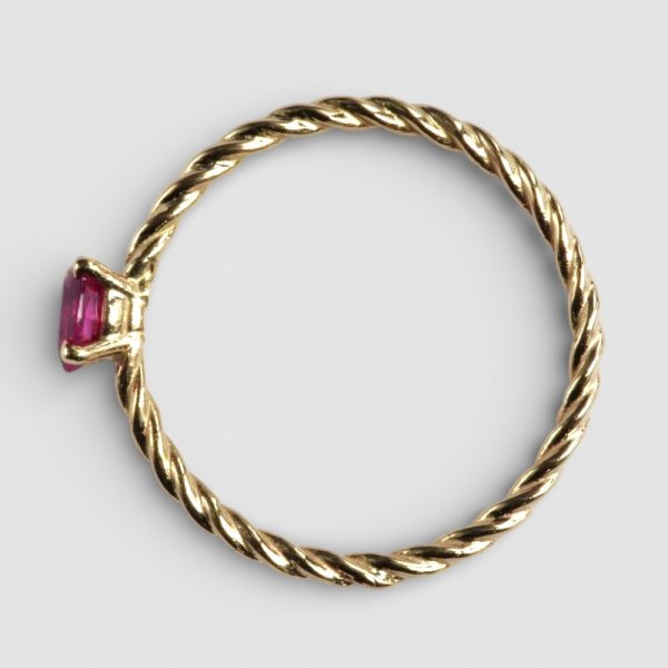 画像3: K18 ルビーロープリング (3)
