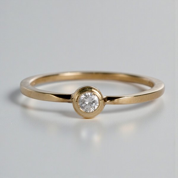 画像1: K18YG ダイヤモンドリング(0.087ct) (1)