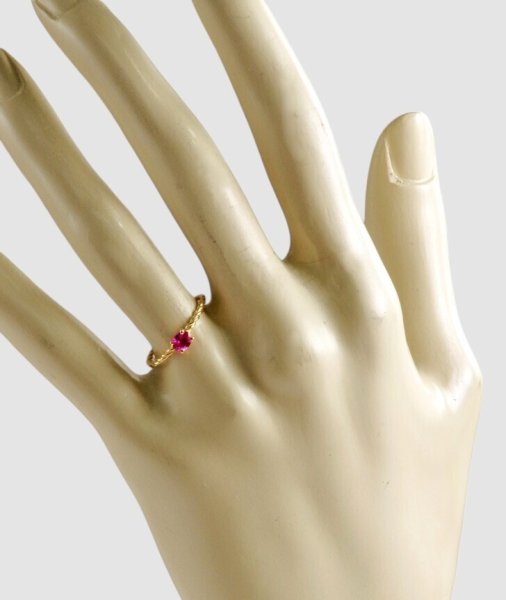 画像4: K18 ルビーロープリング (4)