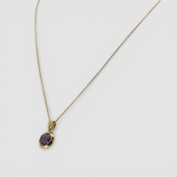 画像10: K18アメジストカットネックレス (10)