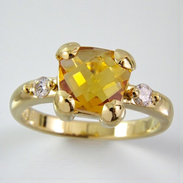 画像1: お客様持ち込みの石でK18リング制作 (1)