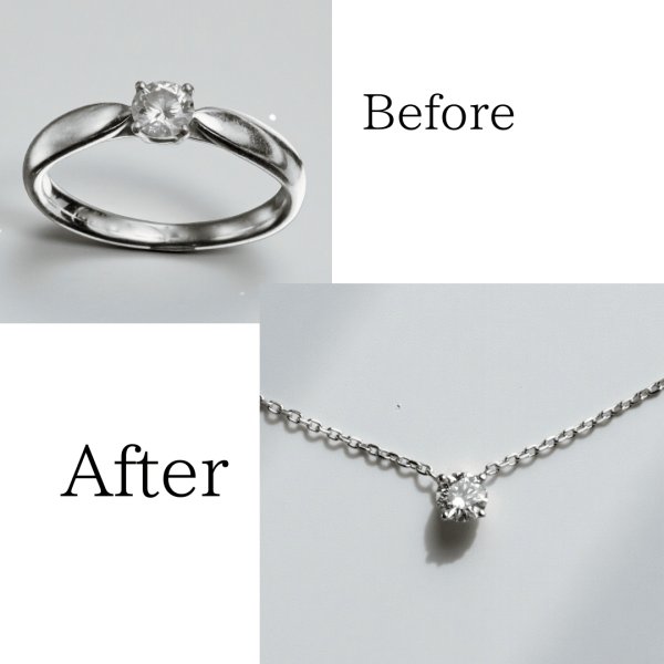 画像1: 【リフォーム例】婚約指輪を一粒ネックレスへ (1)