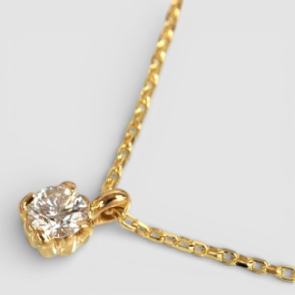 画像5: 【リフォーム例】立爪リングをK18YG一粒ダイヤネックレスへ (5)