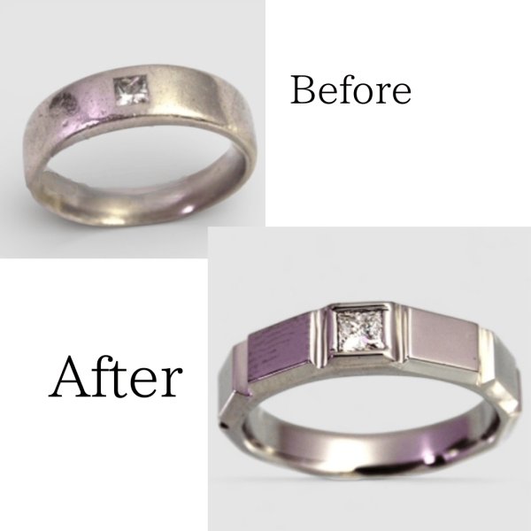 画像1: 【オーダー例】プラチナダイヤモンドリング｜Pt900・プリンセスカット (1)