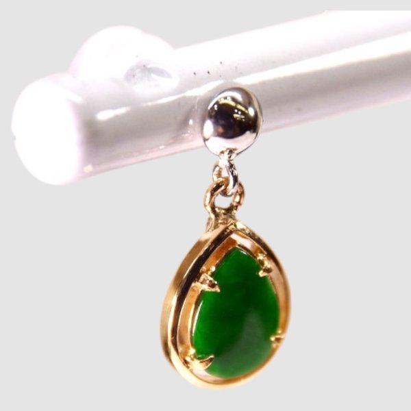 画像4: 【リフォーム例】K18緑石イヤリングをブラピアスへ (4)