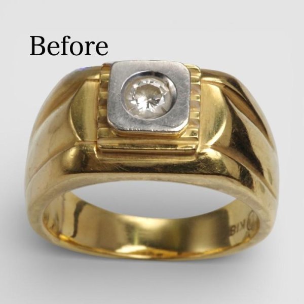 画像2: 【リフォーム例】メンズリングのダイヤでスタッドピアス制作 (2)