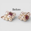 画像2: 【リフォーム例】K18パール・ルビー・メレダイヤイヤリングをピアスに (2)