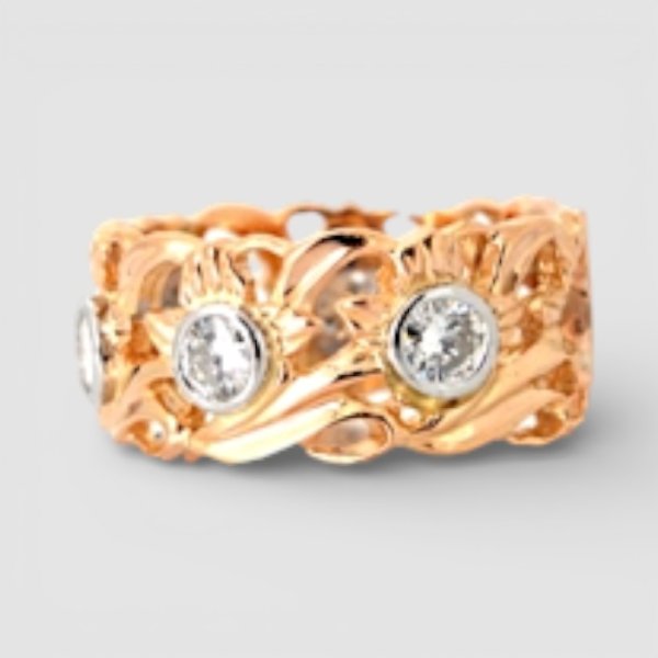 画像3: 【オーダー制作例】プラチナ、ピンクゴールドダイヤ入りリング　リフォーム (3)