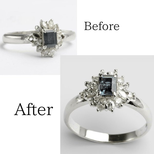 画像1: 【修理例】メレダイヤ紛失・変形リング (1)