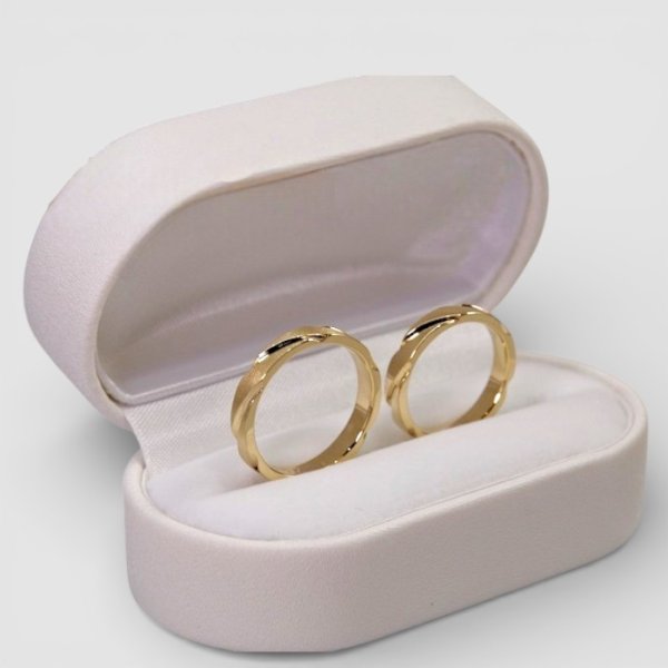 画像4: 【オーダー】K18結婚指輪｜同デザインで鏡面＆艶消し仕上げ (4)