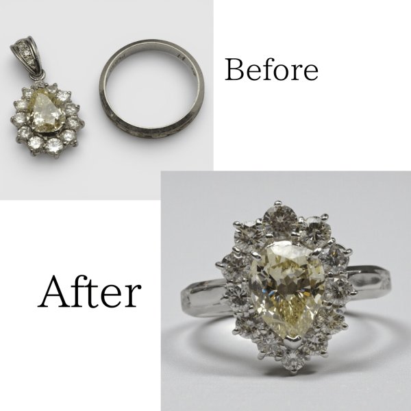 画像1: 【リフォーム例】イエローダイヤペンダントを結婚指輪へ (1)