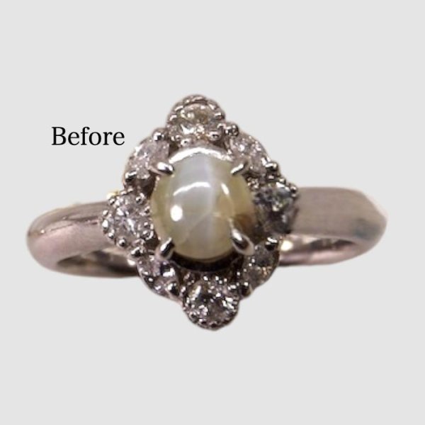 画像2: 【リフォーム例】Pt900取り巻きリングの中石交換 (2)