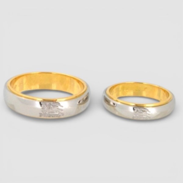 画像1: Pt900/K18バーバリーマリッジリングサイズ直し (1)