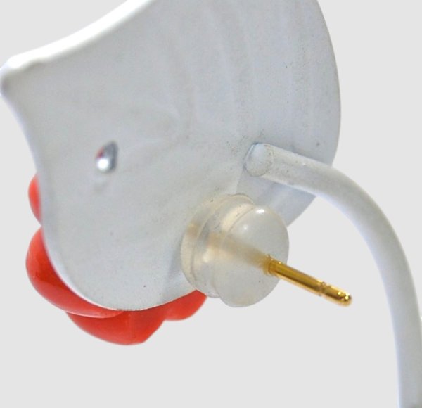 画像7: K18サンゴダイヤ入りオリジナルデザインピアス (7)