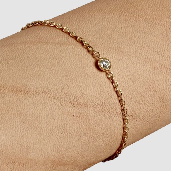 画像4: K18ダイヤモンド 入りチェーンブレスレット (4)