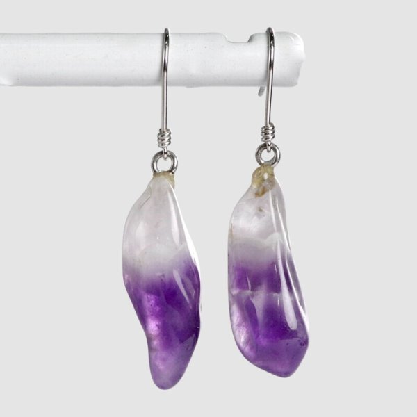 画像1: K14WGナチュラルシェープアメシストピアス (1)