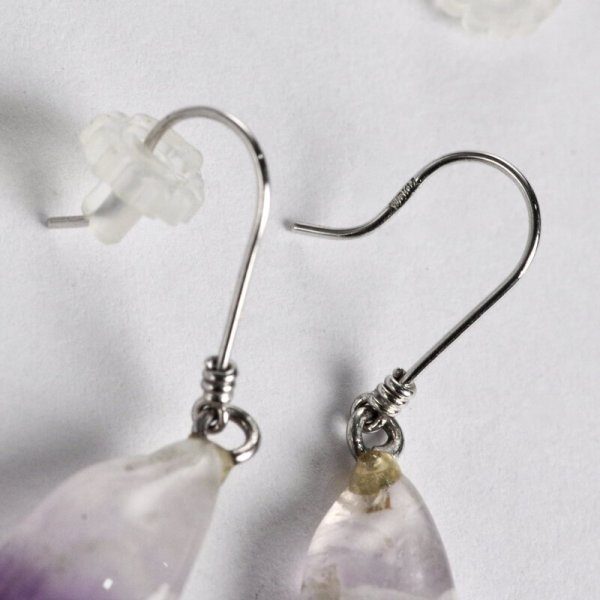 画像7: K14WGナチュラルシェープアメシストピアス (7)