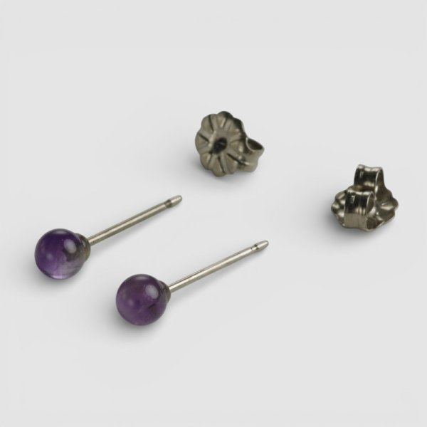 画像3: チタン アメジストピアス (3)