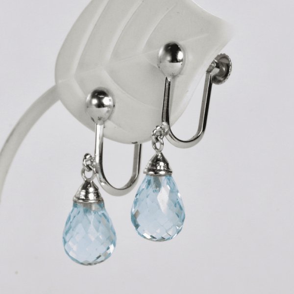 画像2: Pt900ブリオレットブルートパーズイヤリング (2)