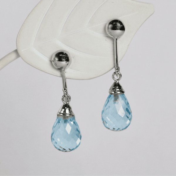 画像1: Pt900ブリオレットブルートパーズイヤリング (1)