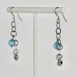 画像2: SV925 ベネチアンガラス ブルー ロングピアス (2)