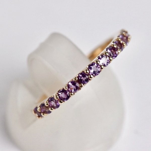 画像7: K10アメジストハーフエタニティリング (7)