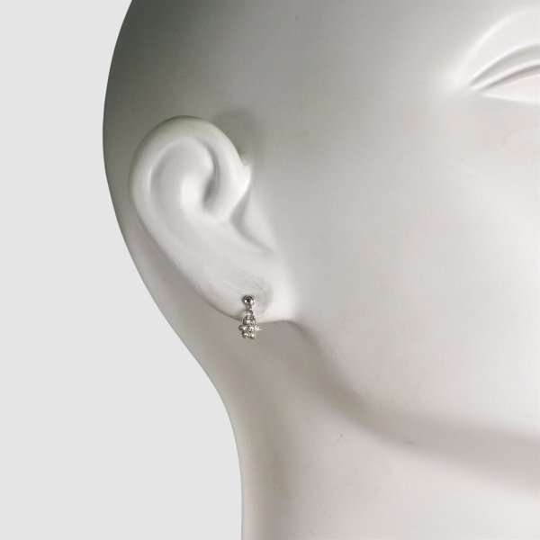 画像5: K18WG フラワーダイヤモンドピアス（ブラ） (5)