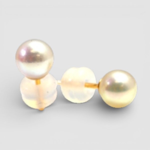 画像3: 【リフォーム例】シルバーのパールイヤリングをK18一粒パールピアスへ (3)