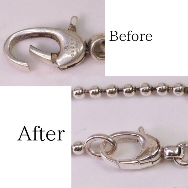 画像1: 【修理例】GUCCI(グッチ)Gハートペンダントネックレスのバネ交換 (1)