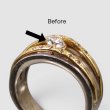 画像2: 【修理】プラチナ/K18ダイアモンド入りリングの中石爪直し 修理 (2)