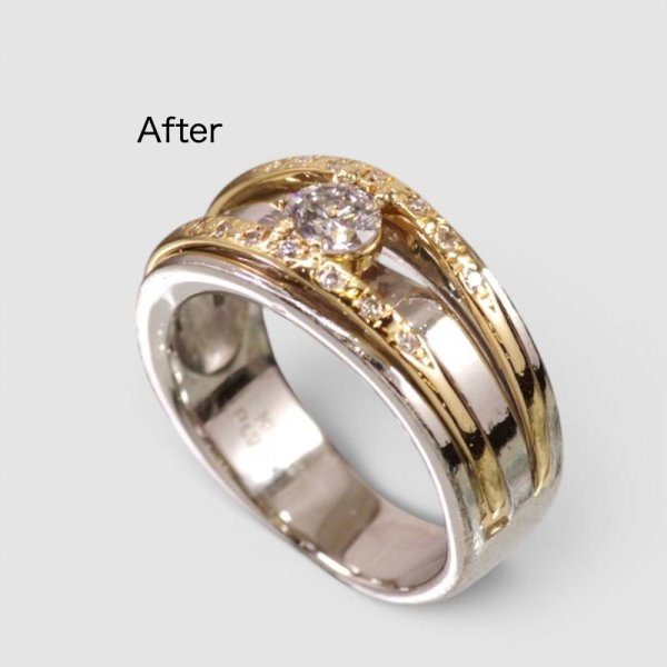 画像5: 【修理】プラチナ/K18ダイアモンド入りリングの中石爪直し 修理 (5)